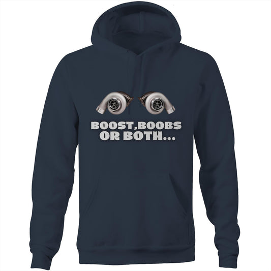 AS Colour Stencil - Pocket Hoodie Sweatshirt "Boost, Boobs or Both"