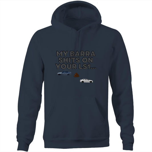 AS Colour Stencil - Pocket Hoodie Sweatshirt "My Barra shits on your LS1"